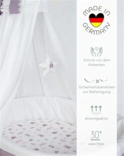 Mionido Stubenwagen Maxi Natur Pyjamabär Flieder Mit Garnierung, Matratze Und Matratzenbezug 9 Mionido Stubenwagen Maxi Natur Pyjamabär Flieder Mit Garnierung, Matratze Und Matratzenbezug -Roba || Pinolino || Träumeland Verkäufe 0300 23 13 1