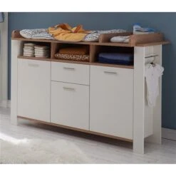 Mäusbacher Adele Wickelkommode Weiß Matt Asteiche Dekor