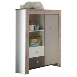 Mäusbacher Bea Beistellschrank Weiß Grau Und Sanremo Eiche Dekor