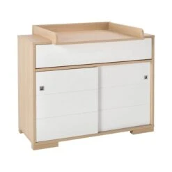 Schardt Slide Oak Wickelkommode 2 Schiebetüren MDF Weiß/Vincenza Eiche - Inkl. Wickelaufsatz -Roba || Pinolino || Träumeland Verkäufe 05 220 26 02 slide oak wickelkommode 4