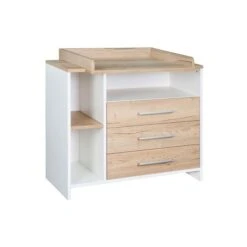 Schardt Eco Plus Wickelkommode Halifax Eiche/weiß 3 Schubkästen, 3 Fächer - Mit Wickelaufsatz -Roba || Pinolino || Träumeland Verkäufe 05 566 09 00 eco plus wickelkommode 1 gr