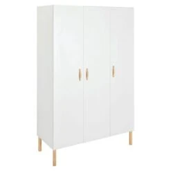Schardt Melody White Kleiderschrank 3T Dekor Weiß / Massivholz Buche Geölt