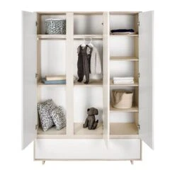 Schardt Capri White Kinderzimmer Inkl. Umbauseiten Mit 3-türigem Schrank -Roba || Pinolino || Träumeland Verkäufe 06 250 11 02 capri white schrank 3 tueren geoeffnet gr 1