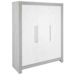 Schardt Scandic Kleiderschrank 3T Holzdekor Bouthouse Pinie / Weiß & Ziernutfräsung