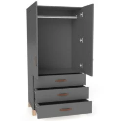 Nature Kid Cory Kinderzimmer Grau 7-teilig Mit Hausbett 90 X 200 Cm Mit Dach -Roba || Pinolino || Träumeland Verkäufe 100174 kleiderschrank catania anthrazit whiteroom 2 2k quadrat 1