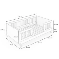 Nature Kid Elias Kinderbett Weiß/natur 90 X 160 Cm -Roba || Pinolino || Träumeland Verkäufe 100209 kinderbett aosta skizze 1zu1