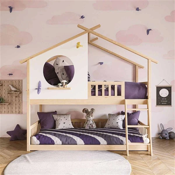 Nature Kid Clara Etagenbett Kiefer Weiß/natur Liegefläche 90 X 200 Cm