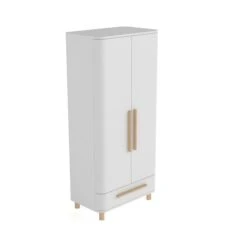 Nature Kid Milan Kleiderschrank Natur / Weiß 2-türig