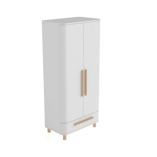 Nature Kid Milan Kleiderschrank Natur / Weiß 2-türig 1 Nature Kid Milan Kleiderschrank Natur / Weiß 2-türig