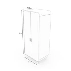 Nature Kid Katja Kleiderschrank Natur / Weiß 2-türig -Roba || Pinolino || Träumeland Verkäufe 100264 100265 2 tuerer katja 1500x1500