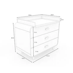 Nature Kid Katja Kommode Natur / Weiß Mit Wickelaufsatz -Roba || Pinolino || Träumeland Verkäufe 100266 100267 kommode katja sketch01 1500x1500