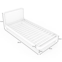 Nature Kid Jugendzimmer Set Milan 3-teilig -Roba || Pinolino || Träumeland Verkäufe 100268 100269 einzelbett milan skizze1zu1 2