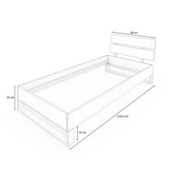 Nature Kid Nico Einzelbett Natur 90 X 200 Cm -Roba || Pinolino || Träumeland Verkäufe 100310 bett nico 90x200 sketch