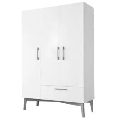 Roba Mika Kleiderschrank 3T Weiß/grau