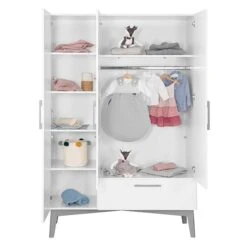 Roba Mika Kinderzimmer 3T Weiß Bett, Wickelkommode, Schrank -Roba || Pinolino || Träumeland Verkäufe 1012829 kinderzimmerset 05 f