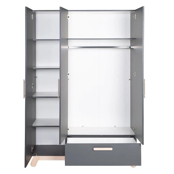 Roba Jara Kleiderschrank 3T Anthrazit/natur 2 Roba Jara Kleiderschrank 3T Anthrazit/natur – Bild 2