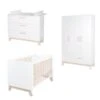 Roba Clara Kinderzimmer 3T Weiß Bett, Wickelkommode, Schrank