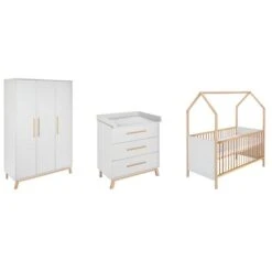 Schardt Venice Grey Kinderzimmer 3T Mit Hausbett Dekor Seidengrau / Massivholz Buche Geölt