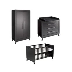 Schardt Miami Black Kinderzimmer Inkl. Umbauseiten Mit 2-türigem Schrank