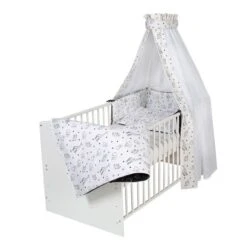 Schardt Origami Black Bettset 4- Teilig Mit Bettwäsche, Himmel Und Nestchen