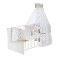 Schardt Ice Crystal Beige Bettset 4- Teilig Mit Bettwäsche, Himmel Und Nestchen -Roba || Pinolino || Träumeland Verkäufe 13 410 769 bettset 4 teilig ice crystal beige gr 3