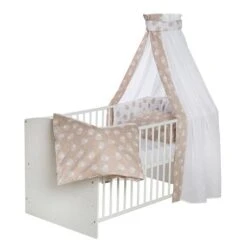 Schardt Schäfchen Beige Bettset 4- Teilig Mit Bettwäsche, Himmel Und Nestchen -Roba || Pinolino || Träumeland Verkäufe 13 410 771 bettset 4 teilig schaefchen beige gr 3