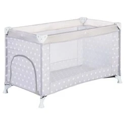 Schardt Reisebett 60x120 Cm Herzchen Grau Inklusive Tragetasche Zum Leichten Transport