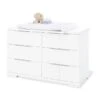 Pinolino Polar Wickelkommode Extrabreit MDF Weiß, 6 Schubkästen