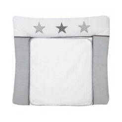 Schardt Wickelauflage Stern Grau 80x75 Cm Inkl. Abnehmbarem Frotteebezug Und Stickerei