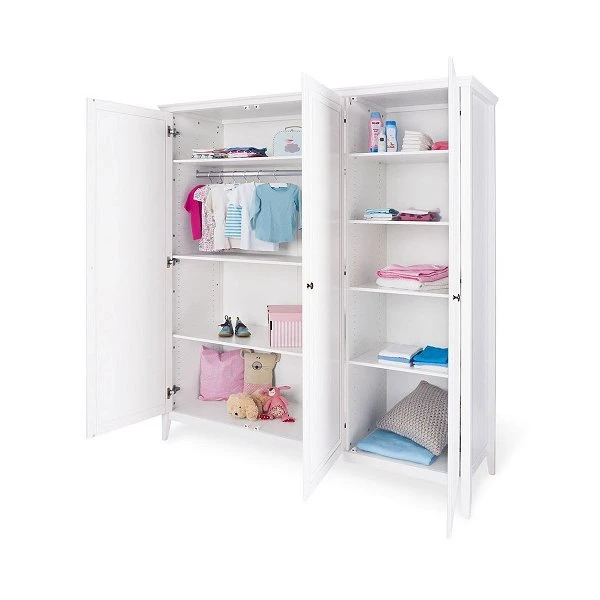 Pinolino Smilla Kleiderschrank Groß 3 Türen Kiefer Massiv, Weiß Lasiert - Zum Toppreis 2 Pinolino Smilla Kleiderschrank Groß 3 Türen Kiefer Massiv, Weiß Lasiert - Zum Toppreis – Bild 2