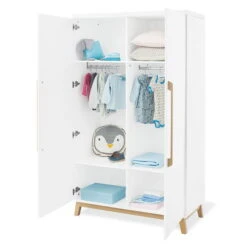 Pinolino Riva Kinderzimmer Breit 2türig Inkl. Wandregal Edelmatt Weiß/Esche Klar Lackiert -Roba || Pinolino || Träumeland Verkäufe 143415 offen