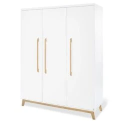 Pinolino Riva Kleiderschrank Groß 3-türig MDF Weiß / Esche Massiv - Zum Toppreis