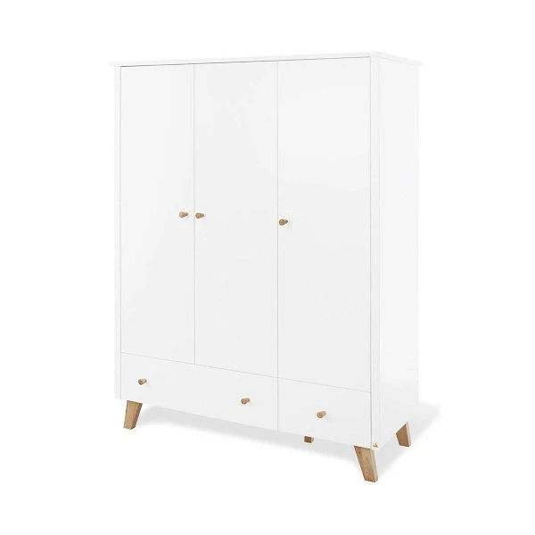 Pinolino Pan Kleiderschrank Groß 3T, 2S MDF Weiß / Eiche Massiv - Zum Toppreis 1 Pinolino Pan Kleiderschrank Groß 3T, 2S MDF Weiß / Eiche Massiv - Zum Toppreis