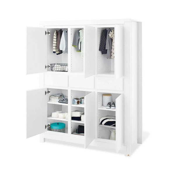 Pinolino Milk Kleiderschrank Groß 6T, 3S MDF, Weiß Lackiert - Zum Toppreis 2 Pinolino Milk Kleiderschrank Groß 6T, 3S MDF, Weiß Lackiert - Zum Toppreis – Bild 2