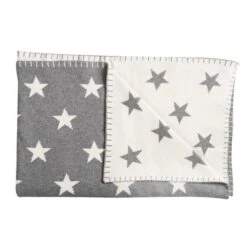 Schardt Kuscheldecke Big Star Grau 95x120 Schmusedecke - 100% Baumwolle
