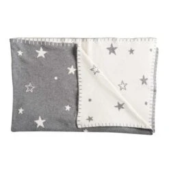 Schardt Kuscheldecke Sternchen Grau 95x120 Schmusedecke - 100% Baumwolle