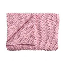 Schardt Strickdecke Altrosa 75x100 Cm Tagesdecke - 100% Baumwolle