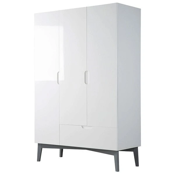 Roba Retro 2 Kleiderschrank 3 Türen, 1 Schublade Hochglanz Weiß 1 Roba Retro 2 Kleiderschrank 3 Türen, 1 Schublade Hochglanz Weiß