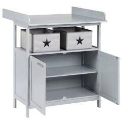 Roba Hamburg Wickelkommode Taupe 2 Türen, 2 Canvas Boxen -Roba || Pinolino || Träumeland Verkäufe 1711040tp f 2