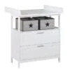 Roba Hamburg Wickelkommode Weiß 2 Schubladen, 2 Canvas Boxen