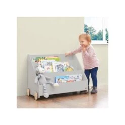 Pinolino Kinder-Bücherregal Lasse - Mit Rollen MDF Grau Lackiert - Zum Toppreis