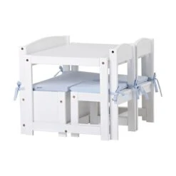 Hoppekids Kinderset Mathilde Weiß 2 Stühle, 1 Tisch, 1 Bank -Roba || Pinolino || Träumeland Verkäufe 19 49 000 02 1 1