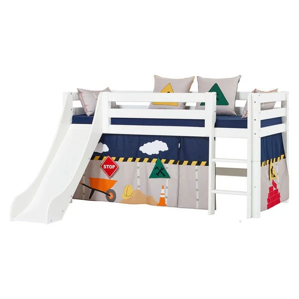 Hoppekids Halbhohes Bett ECO Luxury 90x200 Cm Mit Rutsche, Gerader Leiter & Absturzsicherung 1 Hoppekids Halbhohes Bett ECO Luxury 90x200 Cm Mit Rutsche, Gerader Leiter & Absturzsicherung