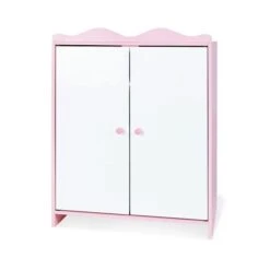 Pinolino Puppenschrank Jasmin MDF, Weiß Und Rosa Lackiert