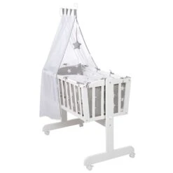 Roba Komplettwiegen-Set Weiß Inklusive Textiler Ausstattung Little Stars