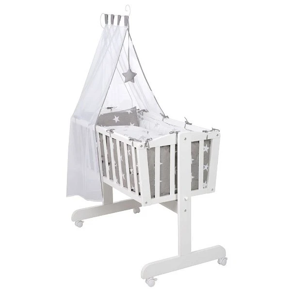Roba Komplettwiegen-Set Weiß Inklusive Textiler Ausstattung Little Stars 2 Roba Komplettwiegen-Set Weiß Inklusive Textiler Ausstattung Little Stars – Bild 2