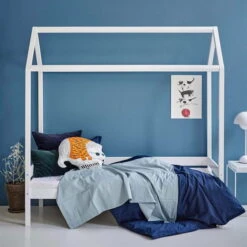 Hoppekids ECO Comfort Hausbett Weiß Kinderbett In 70 X 160 Cm - Mit Hausdach -Roba || Pinolino || Träumeland Verkäufe 30 0008 32 07m blue milieu 3 1