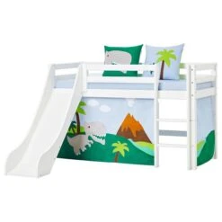 Hoppekids Halbhohes Bett ECO Dream 70x160 Mit Rutsche Gerade Leiter | Teilbar -Roba || Pinolino || Träumeland Verkäufe 34 12 002 1