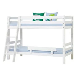 Hoppekids Etagenbett ECO Luxury 120x200 Cm Weiß Mit Schräger Leiter & Absturzsicherung -Roba || Pinolino || Träumeland Verkäufe 34 33 a33 2