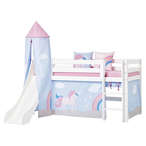 Hoppekids Halbhohes Bett ECO Luxury 90x200 Cm Mit Rutsche, Gerader Leiter & Absturzsicherung 5 Hoppekids Halbhohes Bett ECO Luxury 90x200 Cm Mit Rutsche, Gerader Leiter & Absturzsicherung – Bild 5